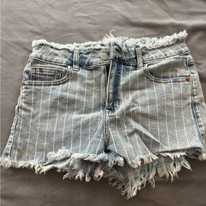 Dry Goods stripped jeans shorts